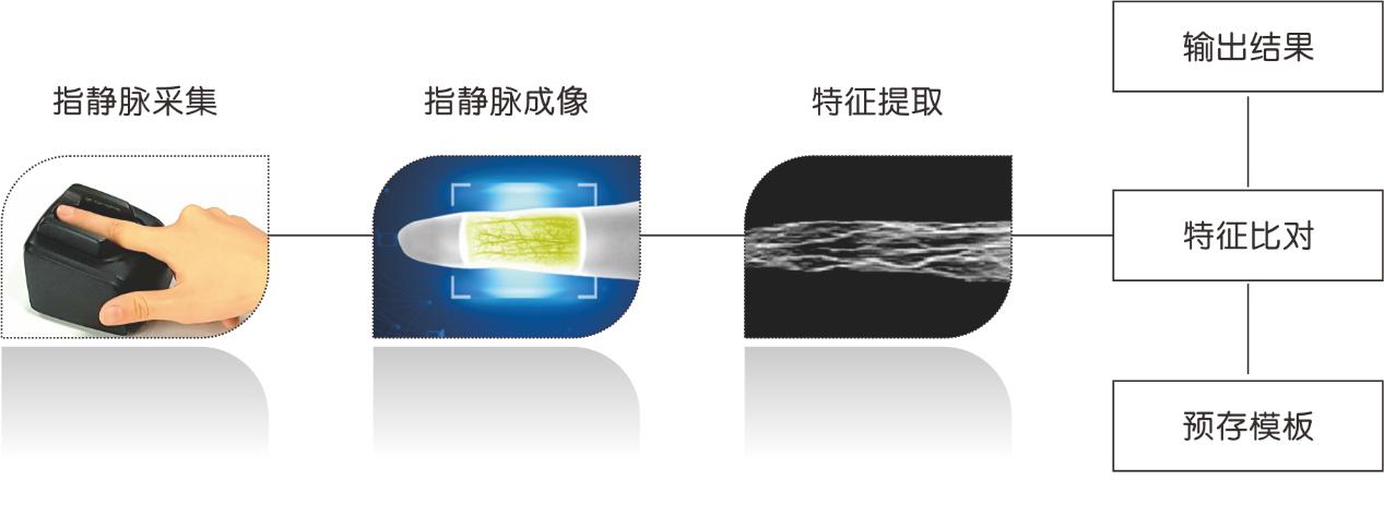     指静脉识别原理图示